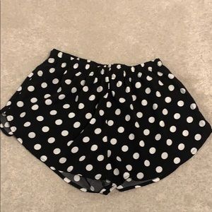 Black and white polka dot shorts